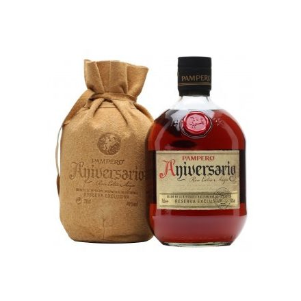 Pampero Aniversario, bőr tasakban 0,7  40%