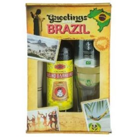   Cachaca Velho Barreiro Silver 39% DD. + pohár + cukor + tömőfa