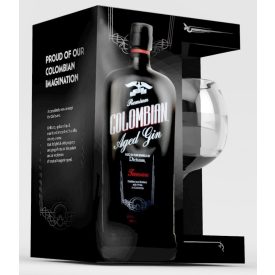 Dictador Gin C. BLACK Treasure 43% pdd. + pohár