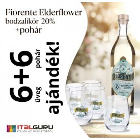 Fiorente Elderflower 6*0,7 +6 db Talpas pohár CSOMAG