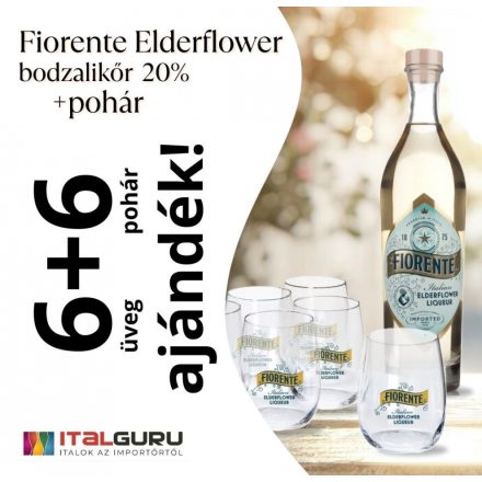 Fiorente Elderflower 6*0,7 +6 db Talpas pohár CSOMAG