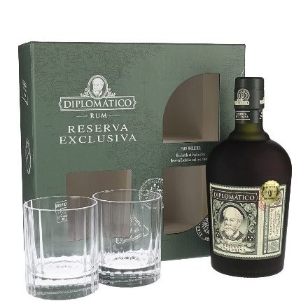 Diplomatico Reserva Exclusiva 0,7 40% dd. + 2 pohár