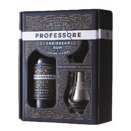 Professorado Caribbean Rum 38% pdd. + 2 pohár