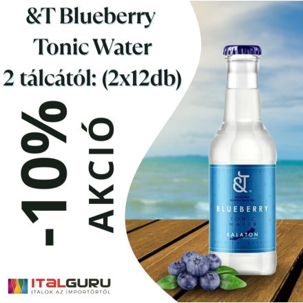&T Blueberry Tonic Water 12*0,2l áfonyás, Balaton Edition TÁLCA