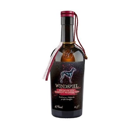 Windspiel Kampot PFEFFER Prémium Dry Gin 0,5  47% Gluten Free