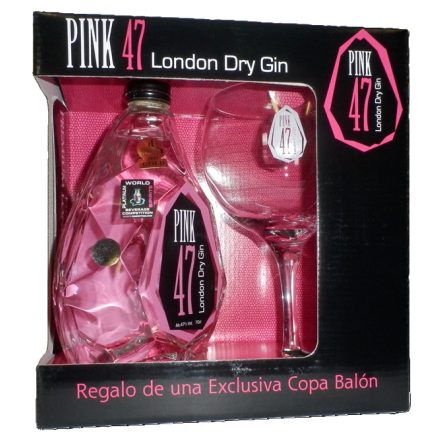 Pink 47 Gin 47% pdd. + pohár