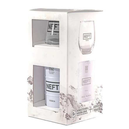 Neft Vodka (fehér hordó) 0,7 40% pdd. + pohár