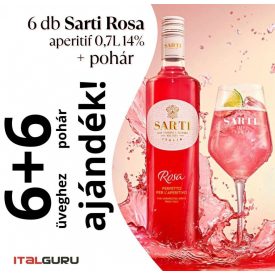 Sarti Rosa 6 *0,7l + 6 db pohár CSOMAG