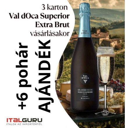 Prosecco Val d'Oca matt/kék 18*0,75+6 poh.CSOMAG
