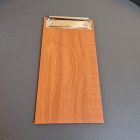 CSIPESZES SZÁMLATARTÓ TÁBLA, FAMINTÁS MŰBŐR BORÍTÁS, 22x11 cm