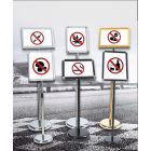 A3 megállítótábla, fekete, kerek sarokkal