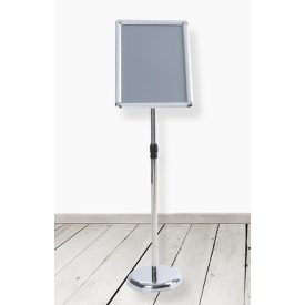 A4 megállító tábla, ezüst színű, kerekített sarokkal