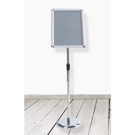 A4 megállító tábla, ezüst színű, kerekített sarokkal