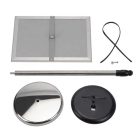 A4 megállító tábla, ezüst színű, kerekített sarokkal