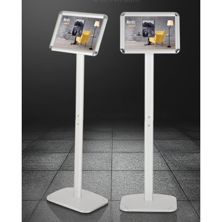 A3 MEGÁLLÍTÓ TÁBLA, STABIL TALPPAL, EZÜST, SAROKKAL