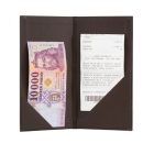 Csokibarna bőrhatású műbőr fizetőmappa, csáró