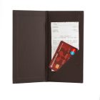 Csokibarna bőrhatású műbőr fizetőmappa, csáró