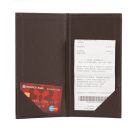 Csokibarna bőrhatású műbőr fizetőmappa, csáró