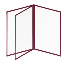   Bistro étlaptartó, PIROS, 3 lapos, A4 méretű, LAPOZHATÓ, bisztro