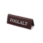 SÖTÉTBARNA MŰBŐR FOGLALT TÁBLA FEHÉR  NYOMATTAL, KICSI