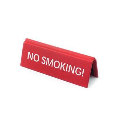 NEM DOHÁNYZÓ TÁBLA "NO SMOKING" FELIRATTAL, PIROS MŰBŐR