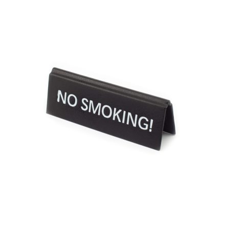 NEM DOHÁNYZÓ TÁBLA "NO SMOKING" FELIRATTAL, FEKETE MŰBŐR