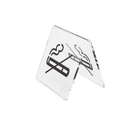 PLEXI "NEM DOHÁNYZÓ" TÁBLA FEKETE IKONNAL