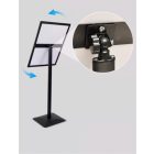 A3 stabil megállító tábla, fekete, éles sarokkal, ST-4