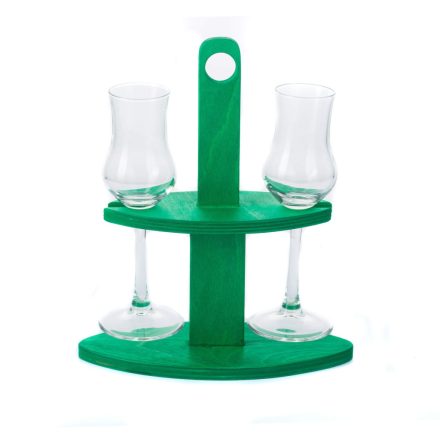 PÁLINKA SZERVÍROZÓ, 2 POHARAS, ZÖLD