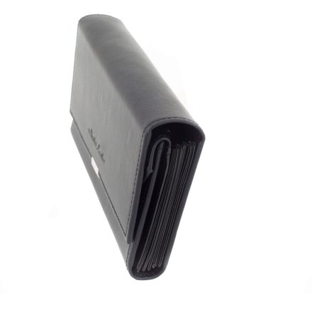 ABSOLUT LEATHER FEKETE BŐR BRIFKÓ, 6 ZSEBES, 18 CM, 7401