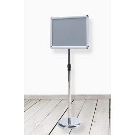 A3 megállító tábla, ezüst, króm sarokkal