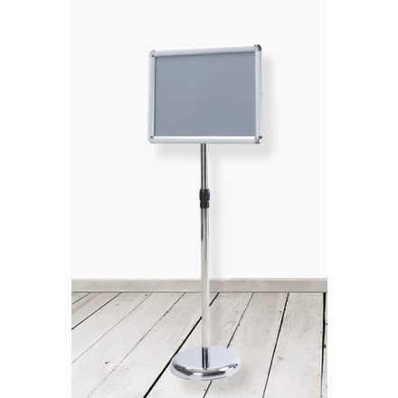 A3 megállító tábla, ezüst, króm sarokkal