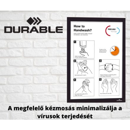 DURAFRAME MÁGNESES INFO KERET ÖNTAPADÓ HÁTLAPPAL, A5, FEKETE