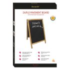 SECURIT DUPLO UTCAI KRÉTATÁBLA, LAKKOZOTT TÖLGY, 55×85 CM