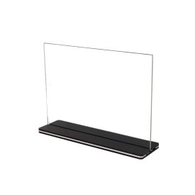 PLEXI TÁBLA FEKETE TALPPAL, A5 MÉRETŰ, FEKVŐ