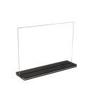 PLEXI TÁBLA FEKETE TALPPAL, A5 MÉRETŰ, FEKVŐ
