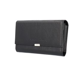 ABSOLUT LEATHER FEKETE BŐR BRIFKÓ, 18 CM, 7404