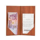Famintás műbőr fizetőmappa, csáró, 10×20 cm, 2 kis füllel